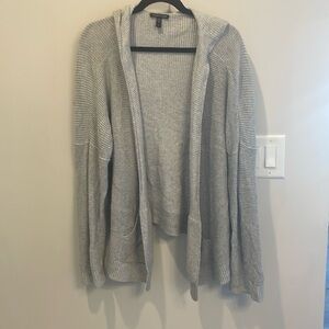 Eileen Fisher Cotton Waffle Weave Hooded Sweater